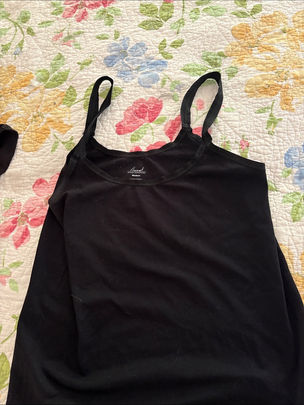 Anthropologie Black Stretch Cotton Camisole